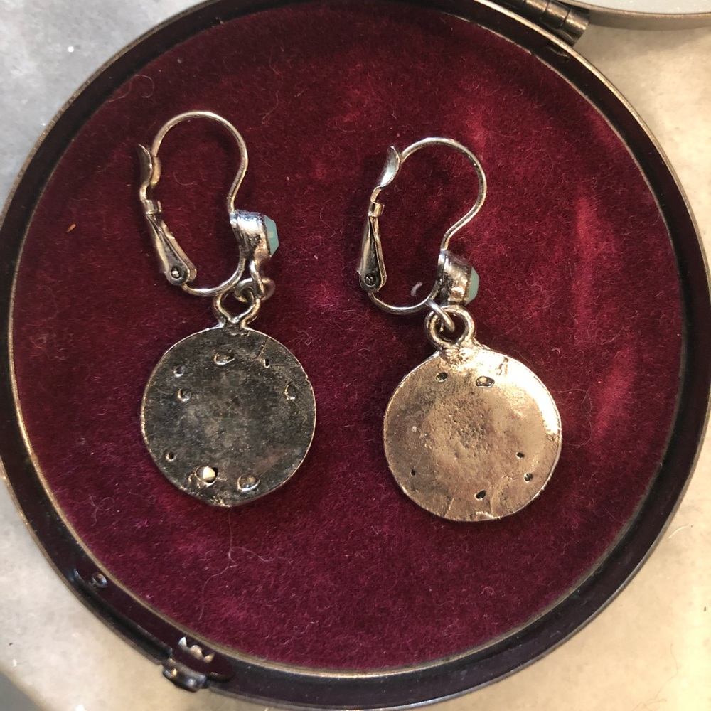 Silver earrings with aqua stones - Picture 4 of 5